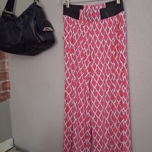 Pink and White Patterned Pants